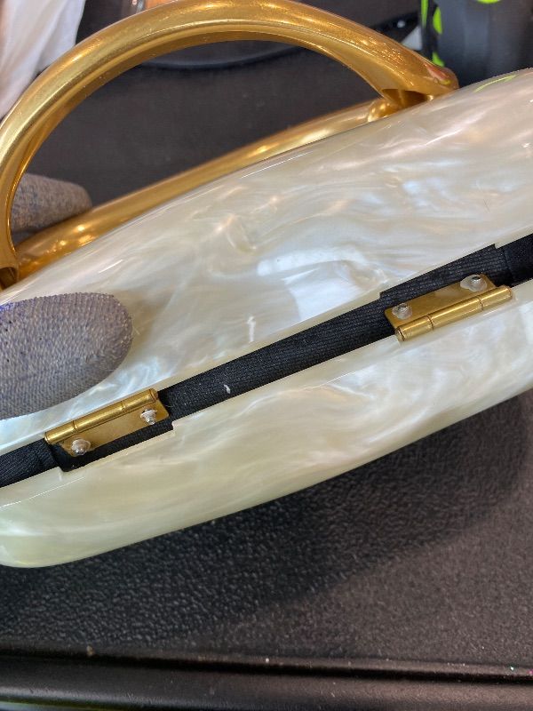 Photo 1 of *MINOR DAMAGE - USED*
Bagkeak Trendy Acrylic Clutch Bag Evening Handbag Y2K Crossbody Bag For Women Womens Casual Summer Beach Purse For Party Metal Handle