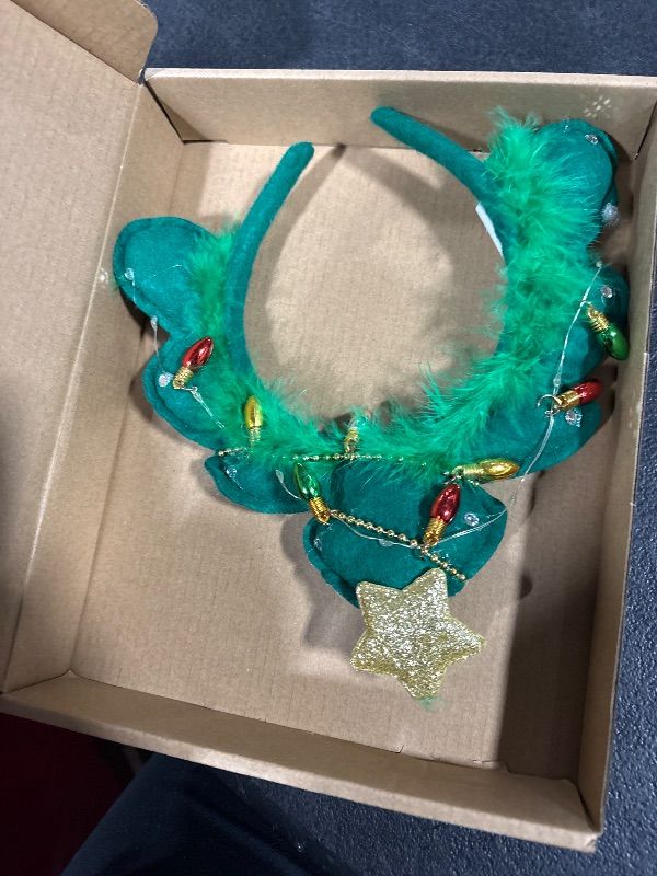 Photo 1 of **TREE HEADBAND ONLY**
KorViSHOW Merry Christmas Tree Headbands, 2 PCS Christmas Tree Hairbands, Cute Xmas Costume Hair Accessories for Women Xmas Holiday Carnival Party Favors Supplies Photo Shoot