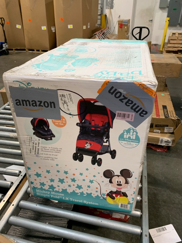 Photo 1 of **FACTORY SEALED** Disney Baby Mickey Mouse Simple Fold LX Travel System, Lift to fold compactly in Less Than a Second for Easy Storage; self-Standing When Folded, Mickey Blogger