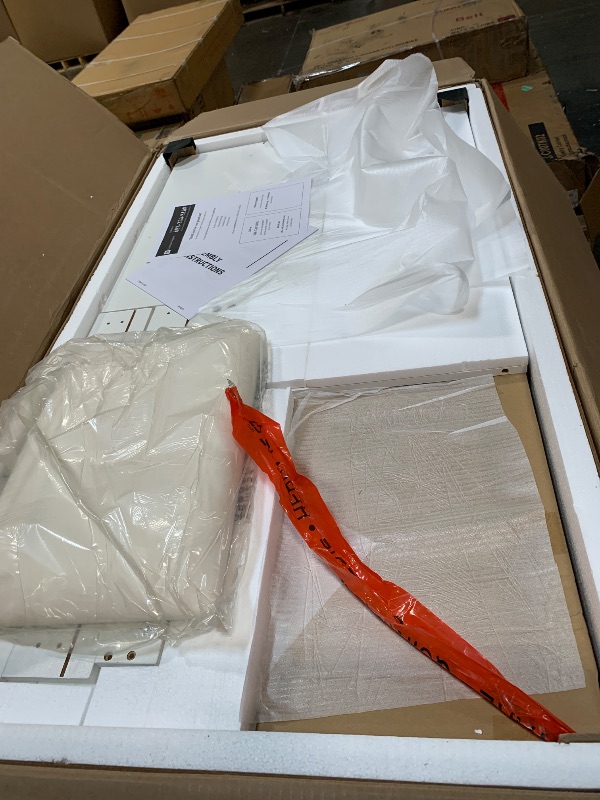 Photo 1 of **FACTORY SEALED** DWVO Makeup Vanity with LED Mirror and Charging Ports, 10-Drawer Vanity Set with Glass Top, Hair Dryer Holder, 3 Adjustable Light Colors, and Hidden Storage Stool