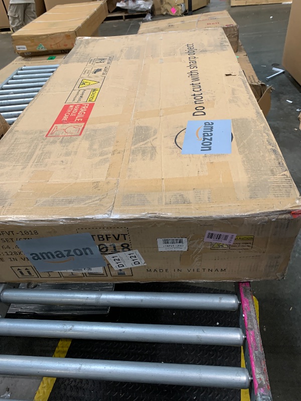 Photo 1 of **FACTORY SEALED** DWVO Makeup Vanity with LED Mirror and Charging Ports, 10-Drawer Vanity Set with Glass Top, Hair Dryer Holder, 3 Adjustable Light Colors, and Hidden Storage Stool