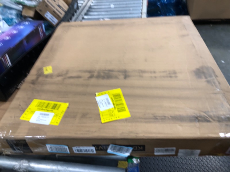 Photo 1 of **missing parts** VASAGLE Extendable Dining Set, Dining Table with 2 Chairs, for Kitchen, 33.3-47.3 Inches Wide, Steel Frame, Rustic Brown and Ink Black LDC092B01V1-03