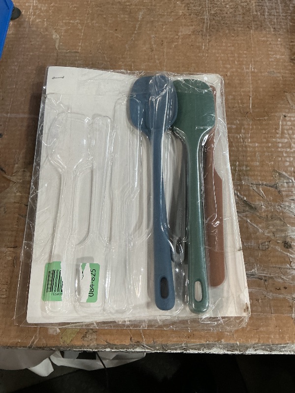 Photo 1 of *** missing one spatula***ChefAide 5 Pieces Silicone Spatula Set, Food Grade Rubber Spatula, Upgrade Strong Handle with Ergonomic Grip, Heat Resistant Up to 600°F for Nonstick Cookware, Cooking