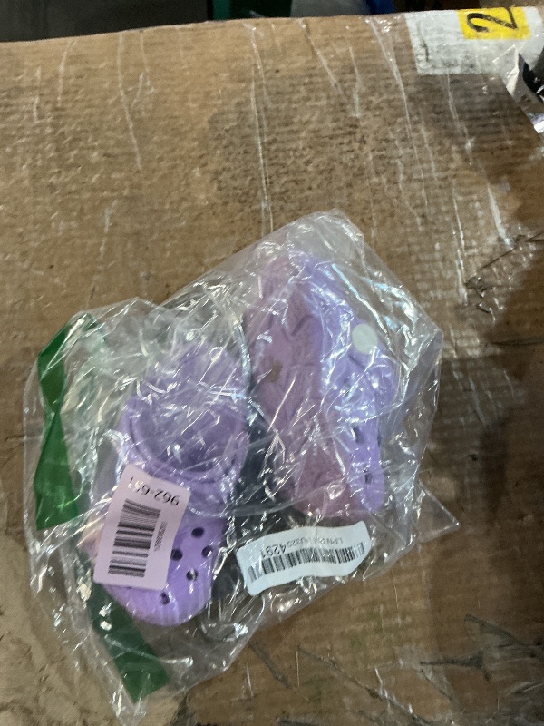 Photo 1 of ***(HEAVILY USED/ MINOR DAMAGE)***Purple Toddler Clogs for Girls Comfortable Slip on Sandals Beach Pool Slipper