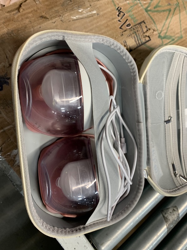 Photo 1 of ***(MISSING ACCESSORIES)***Momcozy Breast Pump Hands Free Mobile Style | M6, Wearable Breastfeeding Pump Ideal Rhythm for More Milk, DoubleFit Flange More Fit & Discreet with 3 Modes & 9 Levels, 24mm - 2 Pack Cozy Red