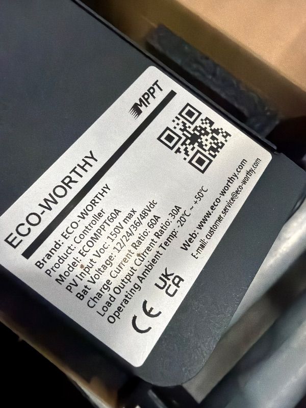 Photo 1 of *** PARTS ONLY *** ECO-WORTHY 60A MPPT Solar Charge Controller with Bluetooth&WiFi, Max PV Input 150V,12/24/36/48V Solar Panel Regulator for Lead-Acid/Lifepo4 Battery in Solar System RV