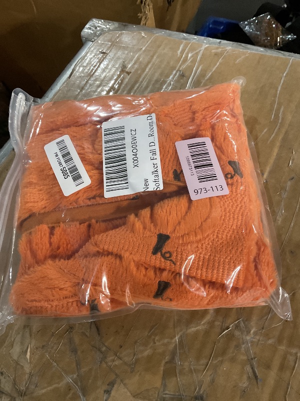 Photo 1 of ***BROKEN ZIPPER*****Softalker Fall Decorative Throw Pillow Covers 16 x 16 Inch Set of 2, Thanksgiving Autumn Harvest Pumpkin Faux Fur Cushion Covers, 3D Embroidered Pillow Cases For Couch Bedroom Living Room Decor,Orange