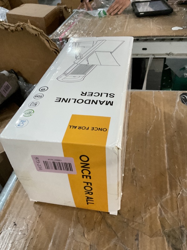 Photo 1 of ***(HEAVILY USED/ MINOR DAMAGE)***ONCE FOR ALL Safe Mandoline Slicer For Kitchen, Biger Size, Adjustable Vegetable Chopper Food Slicer Potato French Fry Cutter with Peeler, Detachable, Kitchen Chopping Artifact (Red)