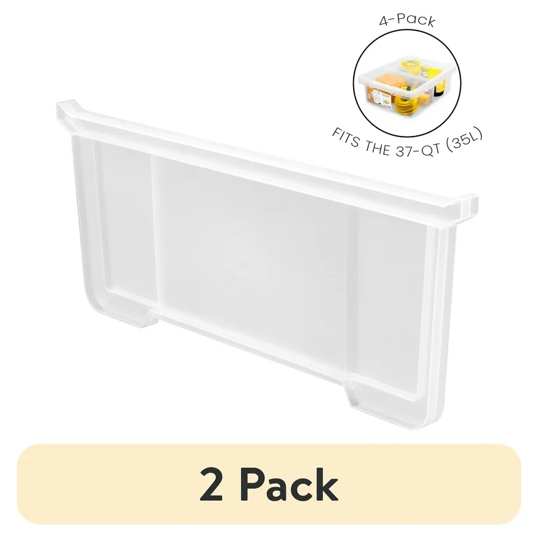 Photo 1 of (2 pack) The Home Edit Additional Dividers for 37 Quart Storage Bin, Adult, Set of 4
