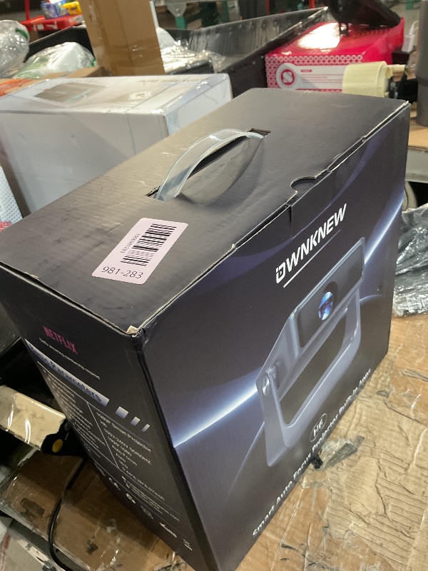 Photo 1 of ?Buit-in Google TV & Voice Control?Smart Projector with WiFi 6 and Bluetooth, 4K Support Movie Outdoor Projectors Compatible with Netflix/Prime Video/YouTube, Auto Focus Home Proyector (Grey)