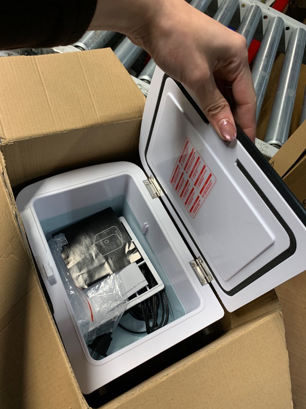 Photo 1 of  ***BLACK***CROWNFUL Mini Fridge, 4 Liter/6 Can Portable Cooler and Warmer Personal Refrigerator for Skin Care, Cosmetics, Beverage, Food,Great for Bedroom, Office, Car, Dorm, ETL Listed (White)