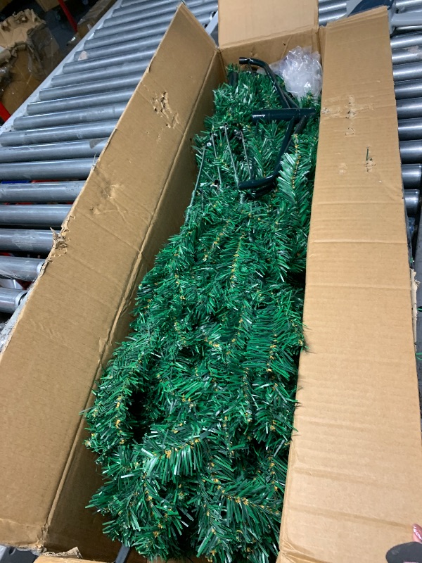 Photo 1 of ***STOCK PHOTO FOR REFERENCE ONLY ****Premium PVC Fir Artificial 8ft Hinged Spruce Christmas Tree with 1300 Branches, Reinforced Metal Stand Base, Lightweight, Easy to Assemble