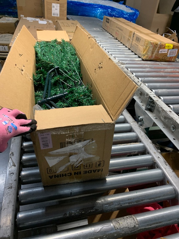 Photo 1 of ***STOCK PHOTO FOR REFERENCE ONLY ****Premium PVC Fir Artificial 8ft Hinged Spruce Christmas Tree with 1300 Branches, Reinforced Metal Stand Base, Lightweight, Easy to Assemble