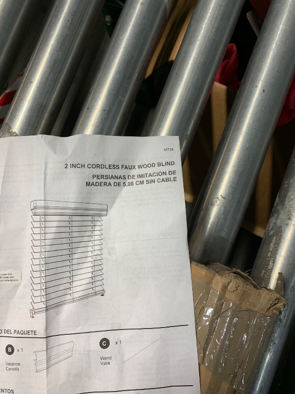 Photo 1 of ***STOCK PHOTO FOR REFERENCE ONLY***DEZ FURNISHINGS Cordless 2" Signature Faux Wood Blind, 34" W x 60" H, Bark Brown