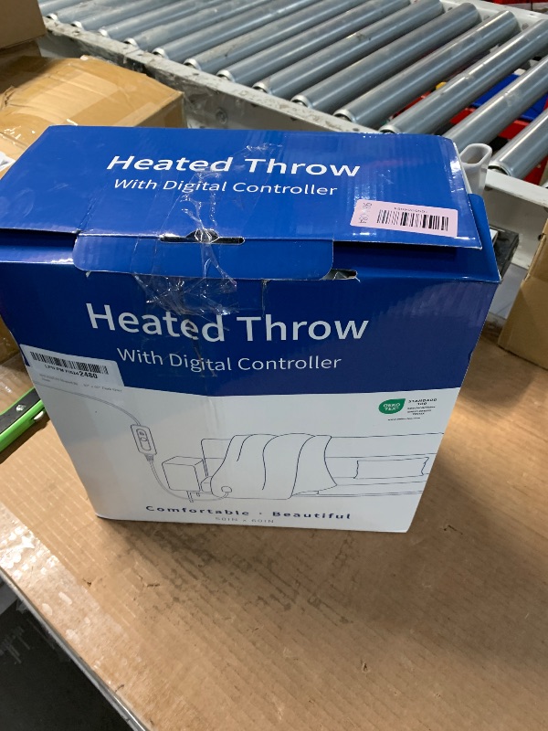 Photo 1 of ***STOCK PHOTO FOR REFERENCE ONLY***ACCU-WARMTH Heated Blanket Throw Size Fast Warming Heating Electric Throw Blanket with 6 Heat Settings & 4 Hours Auto-Off, Ideal Gift for Her, 50"x60", London Grey