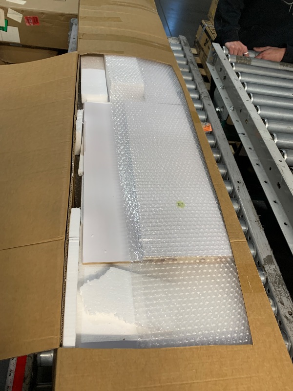 Photo 1 of ***MISSING PARTS***
ROYMELO 28x84 Inch White Sliding Barn Door Slab with 5ft Hardware Kit Included, 5-Panel, MDF Wood Panel Covered with Water-Proof Scratch-Proof PVC Surface, Simple DIY Assembly