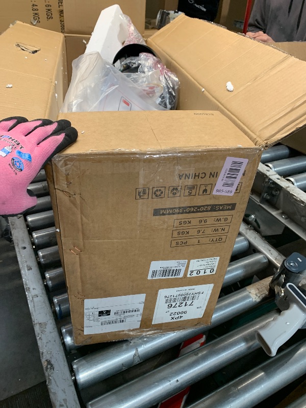 Photo 1 of 65-inch wood ceiling fan with an integrated LED light,