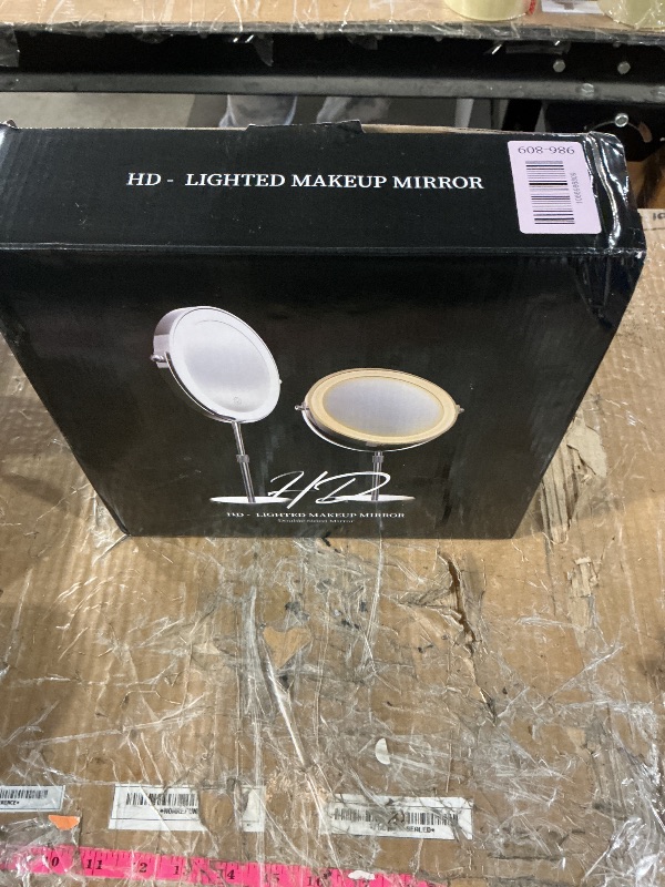 Photo 1 of ***DOES NOT WORK***Makeup Mirror with Lights, 1x/20x 360° Rotation Vanity Mirror, Brightness Adjustable Lighted Makeup Mirror with Magnification, 5000 mAh Rechargeable Double Sided Mirror with 3 Colors, Gift for Women