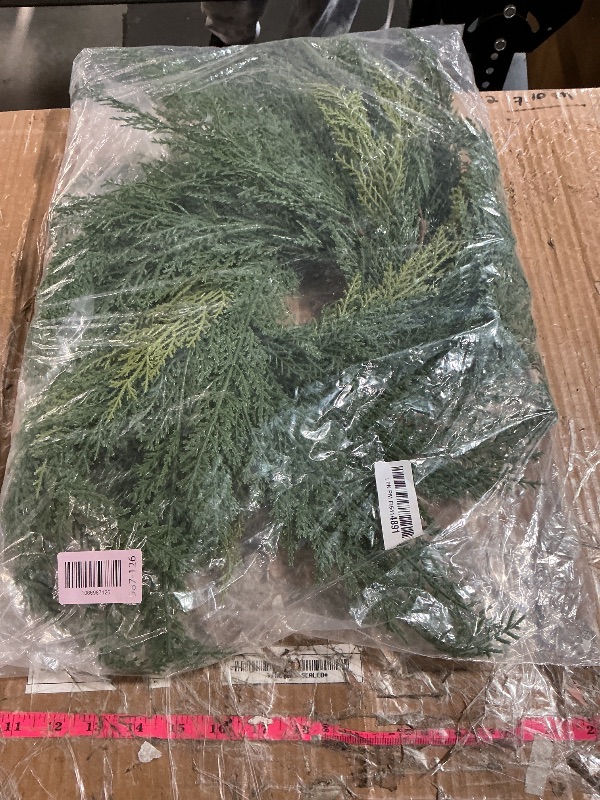 View 2 of ***(USED)***Jutom 1 PCS Christmas Cedar Garland - 6 ft Classic Green Realistic Soft Artificial Faux Cedar Pine Garland Decoration for Home Mantel & Stairs - Holiday Party Winter Decor