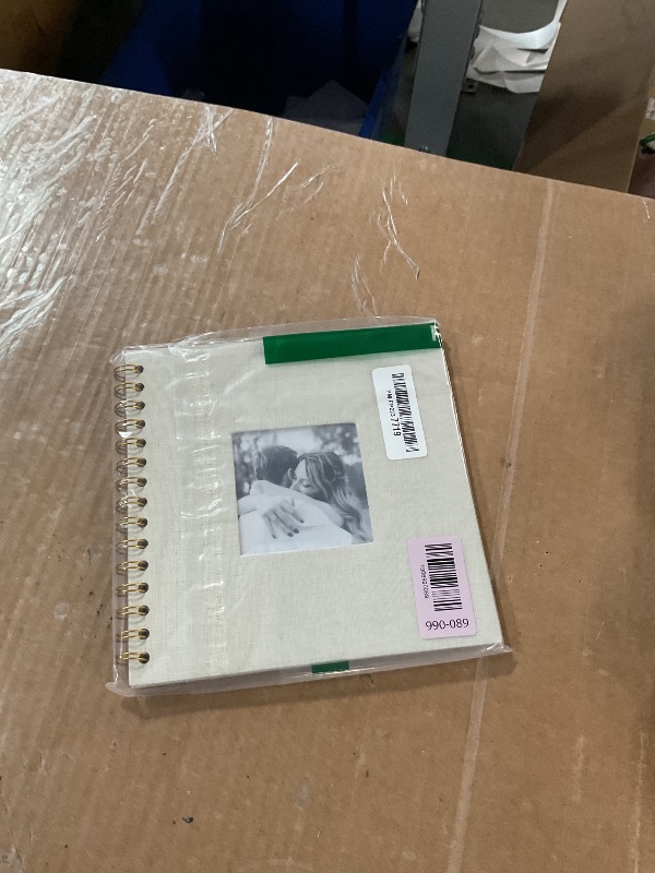 Photo 1 of Hiwhy 8 x 8 Inch Scrapbook Photo Album Linen Cover, Hardcover Kraft White Pages Memory Book, for Travel Wedding Guest Book Christmas Baby Shower (20 Sheets/ 40 Pages,Beige)