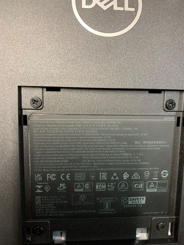 Photo 1 of ***PARTS ONLY - PRICE ADJUSTED***
DELL MONITOR