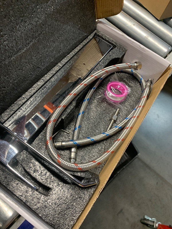 Photo 1 of ***PARTIAL SET - PRICE ADJUSTED***
RUITHOE Chrome Bathroom Vessel Sink Faucet, Waterfall Bathroom Faucet, Vessel Faucet, Tall Body High 1 Hole Single Handle with Pop Up Drain Combo Vanity Mixer Tap Commercial Basin Bowl Sink Polished