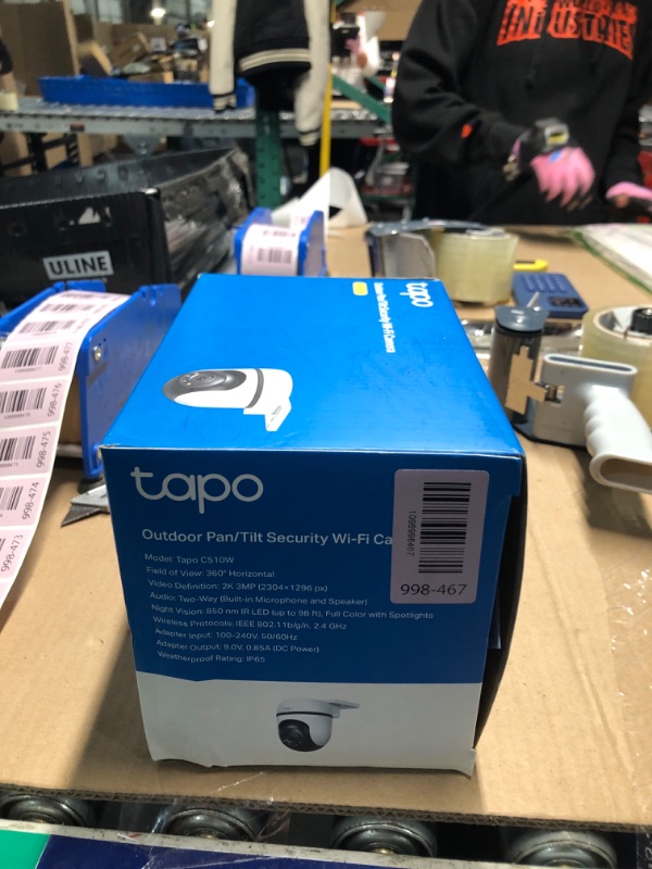Photo 1 of ****SEE NOTES** Tapo 2K Outdoor Wired Pan/Tilt Security Wi-Fi Camera, 360° View, Motion Tracking, Works w/Alexa & Google Home, Color Night Vision, Free AI Detection, Cloud & SD Card Storage(up to 512GB), Tapo C510W