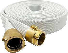 Photo 1 of ***FACTORY SEALED*** SAFBY Fire Hose - 2 inches x 100' Lay Flat Water Hose - Firehose White Industrial Hose - NST/NH Couplings
