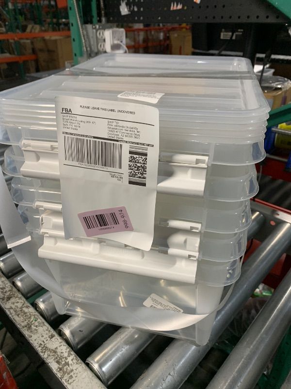 Photo 1 of ***FACTORY SEALED***SmartStore Classic 15 Clear Storage Box, 14L/14.8QT BPA-Free Stackable Container with Secure Lid, Swedish Made Storage for A4 Papers & Games (6)