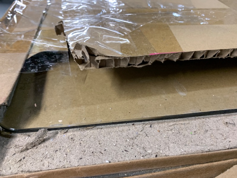 Photo 1 of [Tempered Glass] 40" x 80" Glass Chair Mat, 1/5" Thick Office Chair Mat for Carpet or Hardwood Floor, Heavy Duty Hard Chair Mats with Round Corner and Polished Edge, Carpeted Floor Protector