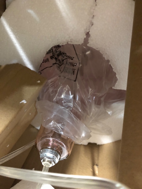 Photo 1 of ***ITEM BASE IS PINK NOT BLUE***
Elegant Designs LT3214-BLU Glass Table Lamp with Fabric Shade, Light Blue