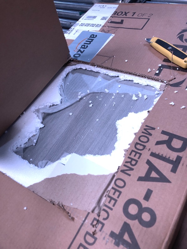 Photo 1 of ****Partial Set Box 1 ONLY****
Techni Mobili Modern Office Hutch Writing Desk, Grey