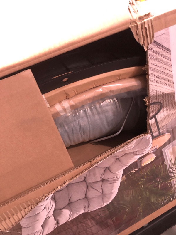 Photo 1 of ***STOCK PHOTO FOR REFERENCE ONLY***Grand patio Rocking Chair Outdoor, Oversized Papasan Rocking Chair for 2 with E-Coated Steel Frame and Thick Cushion, Comfy Loveseat Rocker for Patio Porch Deck, Grey