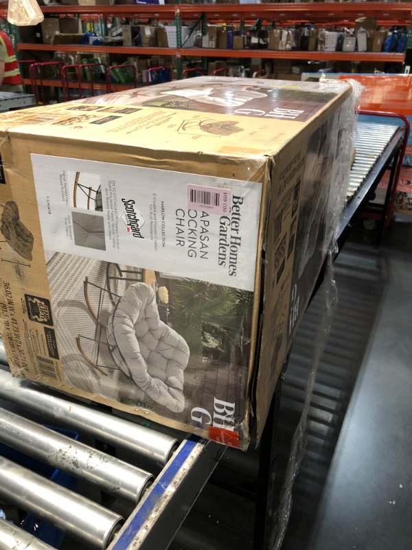 Photo 1 of ***STOCK PHOTO FOR REFERENCE ONLY***Grand patio Rocking Chair Outdoor, Oversized Papasan Rocking Chair for 2 with E-Coated Steel Frame and Thick Cushion, Comfy Loveseat Rocker for Patio Porch Deck, Grey