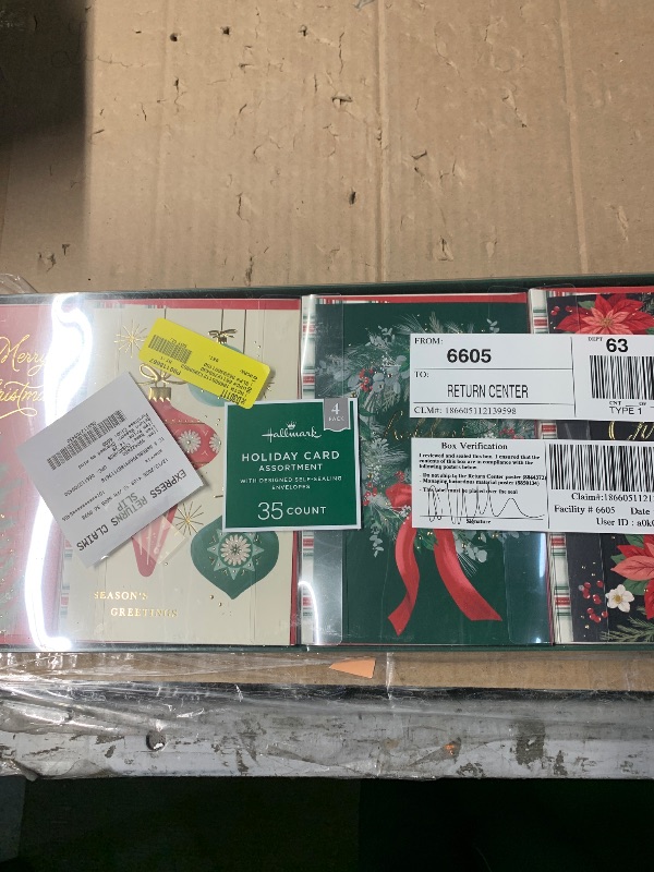 Photo 1 of 	***STOCK PHOTO FOR REFERENCE ONLY***SEE PICTURE Hallmark Elegant Rustic Christmas Card Assortment(35 Cards and Envelopes) Sage Green, Charcoal Black, Snowmen, Peace
