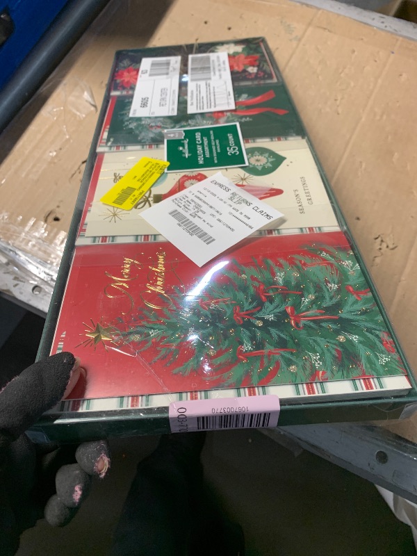 Photo 1 of 	***STOCK PHOTO FOR REFERENCE ONLY***SEE PICTURE Hallmark Elegant Rustic Christmas Card Assortment(35 Cards and Envelopes) Sage Green, Charcoal Black, Snowmen, Peace