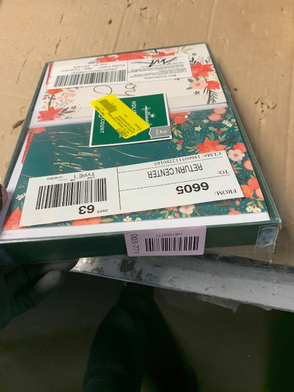 Photo 1 of  Hallmark Elegant Rustic Christmas Card Assortment(35 Cards and Envelopes) Sage Green, Charcoal Black, Snowmen, Peace