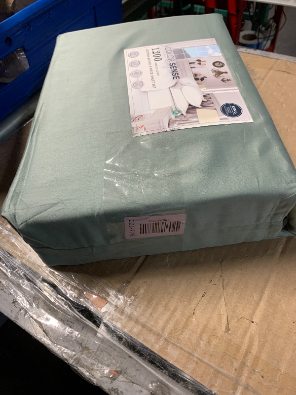 Photo 1 of ***GREEN*****STOCK PHOTO FOR REFERENCE ONLY***Mayil Manor 100% Natural Cotton Sheets KING Size Bed Set |1200 TC Single-Ply Sateen Weave | Soft, Breathable, Hypoallergenic Solid 4-Piece Bedding with Deep Pocket Fitted, Flat, Pillowcase | Grey