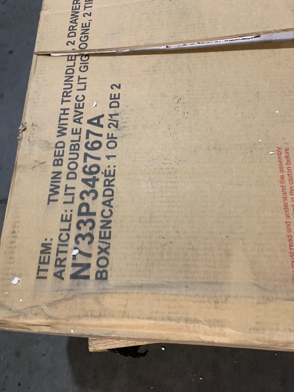 Photo 1 of ***BOX 1 OF 2***SOFTSEA Twin Size Daybed with Trundle & Storage Drawers, Wood Twin to King Day Bed with Drawers for Small Spaces, Space-Saving Daybed with Extendable Trundle for Kids Teens Adults, White