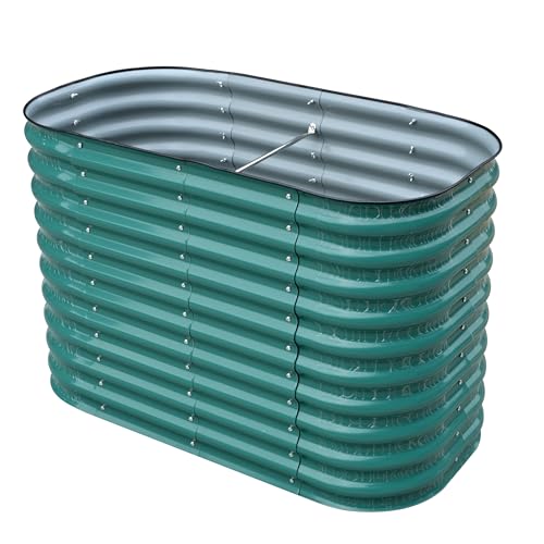 Photo 1 of ***FACTORY SEALED***GOOFi Gardens Raised Metal Garden Beds, Galvanized Steel, 47x24 Inches, 2 Heights Available, Garden Green or Terra Cotta (Garden Green, 47.2" × 23.6"