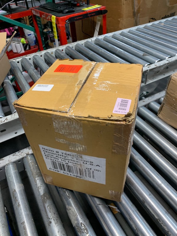 Photo 1 of ***FACTORY SEALED***12 in. Blue Handmade Glass Decorative Vase with Gold Rim
