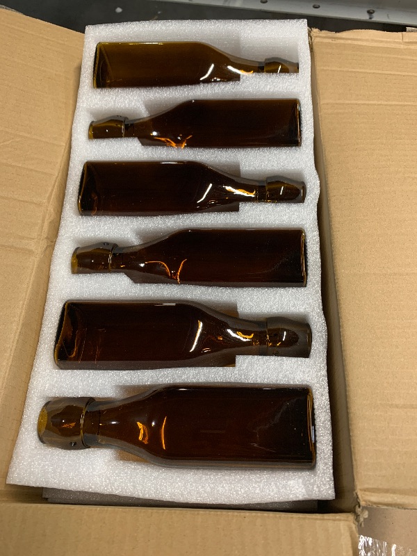 Photo 1 of ***** Photos stock for reference*****FastRack Beer Bottles Amber Glass Longneck Bottles for Home Brewing 22 oz - Crown Cap Refillable Beer Bottles Food Grade – ECO Friendly Proudly Made in the USA, Brown, Pack of 12