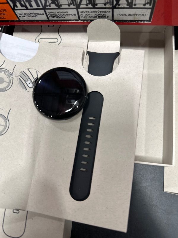 Photo 1 of ***PARTIAL SET - PRICE ADJUSTED - WATCH IS LOCKED TO PREVIOUS USER ***
Google Pixel Watch 4 (45mm) - Android Smartwatch - Heart Rate and Sleep Tracking - 40-Hour Battery - Fitness Tracking - Google AI - Matte Black Aluminum Case - Obsidian Active Band - L