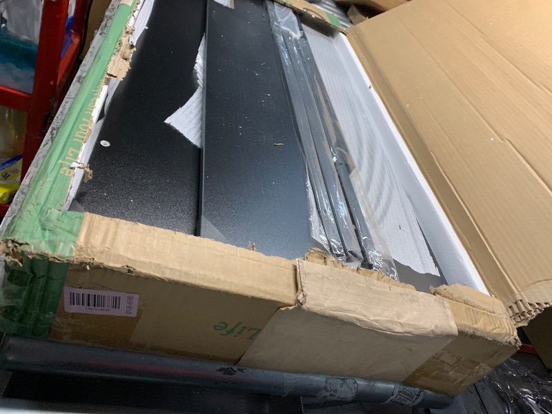 Photo 2 of GreenForest Gaming Desk 39 Inch with LED Lights and Monitor Stand, Computer Desk with Drawer for Small Spaces, Office Desk with Power Outlets and Shelf, Black