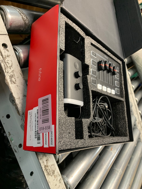 Photo 1 of ***PARTS ONLY*****MISSING CABLE FOR MIC**
FIFINE Gaming Equipment Bundle, Dynamic XLR/USB Gaming Microphone Set with Streaming Audio Mixer for Podcast Recording Video Vocal, RGB Gamer Set with Volume Fader/XLR Interface for PC-AmpliGame KS5