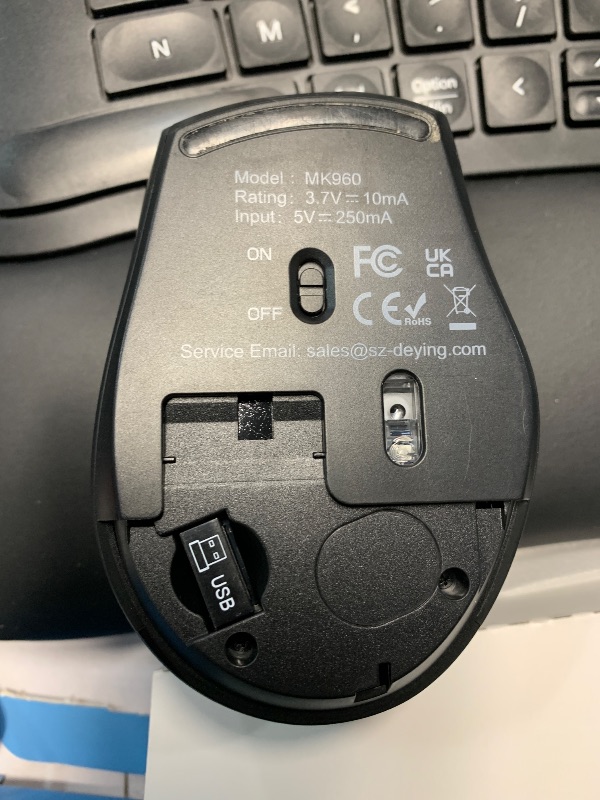 Photo 1 of ***(HEAVILY USED/ MINOR DAMAGE)***MK960 Ergonomic Wireless Keyboard Mouse Combo, Bluetooth/2.4G Split Design Keyboard with Palm Rest and 4 Level DPI Adjustable Wireless Mouse Multi-Device, Rechargeable, for Windows/Mac/Android