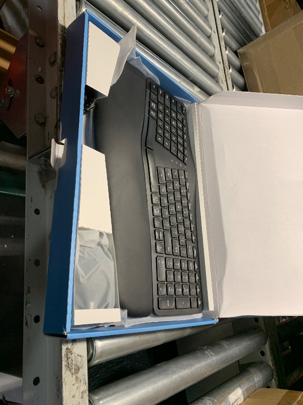 Photo 1 of ***(HEAVILY USED/ MINOR DAMAGE)***MK960 Ergonomic Wireless Keyboard Mouse Combo, Bluetooth/2.4G Split Design Keyboard with Palm Rest and 4 Level DPI Adjustable Wireless Mouse Multi-Device, Rechargeable, for Windows/Mac/Android