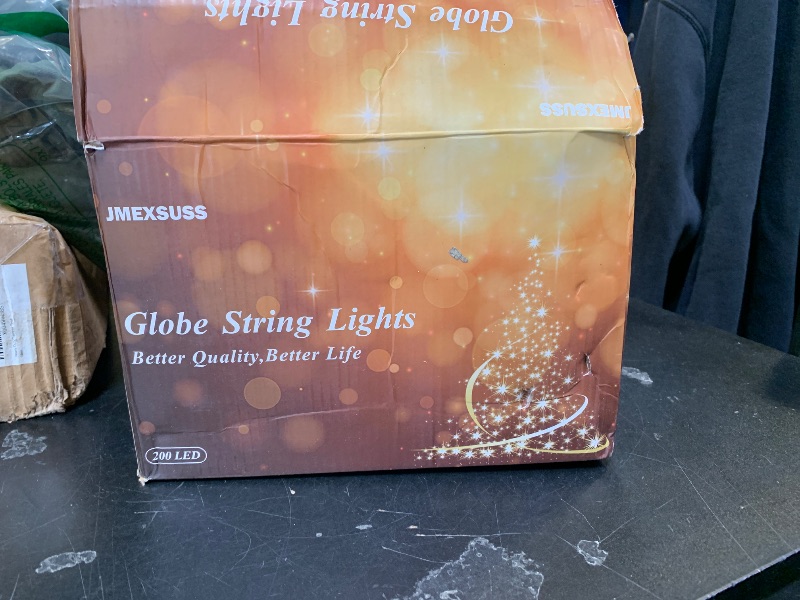 Photo 1 of 100ft Globe String Lights Indoor Outdoor Waterproof, 200 LED Christmas fairy Lights Plug in with Remote, Connectable Hanging Lights for Bedroom Classroom Camping Patio Wedding Garden Decor, Warm White