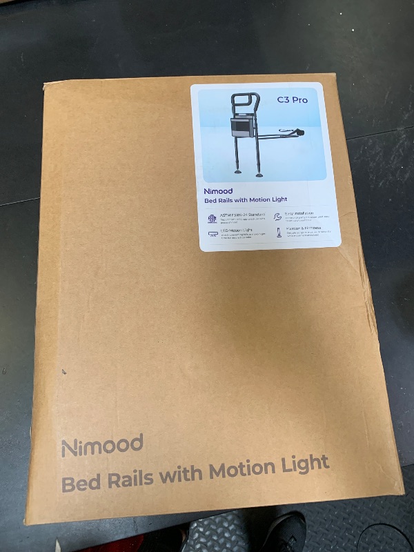 Photo 1 of NIMOOD C3 Pro Bed Rails for Elderly Adults Safety, Adjustable Heights Bed Cane with Non-Slip Ergonomic Handle, Stable Bed Assist Rails with Motion Light, Avoid Seniors Bedside Fall