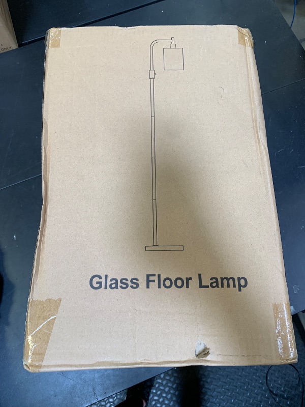Photo 1 of ?Upgraded?Dimmable Floor Lamp for Living Room with Clear Glass Lampshade, Brass Modern Floor Lamp with 900LM Edison Bulb Included, Bright Standing Tall Lamp for Bedroom, Office, Reading Room, Corner